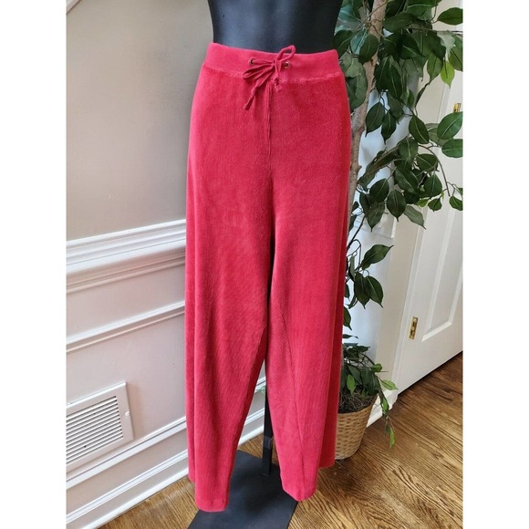 Three Hearts Women's Solid Red Cotton Full Zip Jacket & Trouser 2 Pc's Suit L - Picture 3 of 13